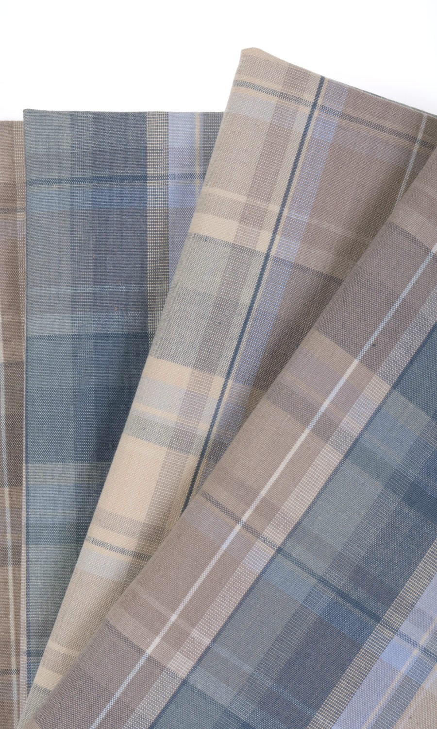 Cotton Window Treatments Fabric By the Yard (Blue/ Brown)