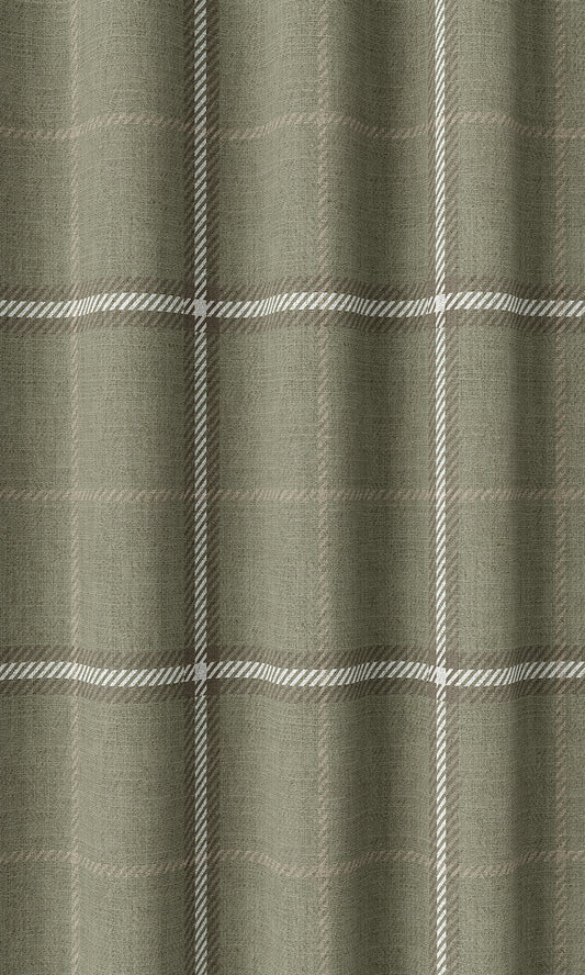 Check Patterned Home Décor Fabric By the Yard (Olive Green)