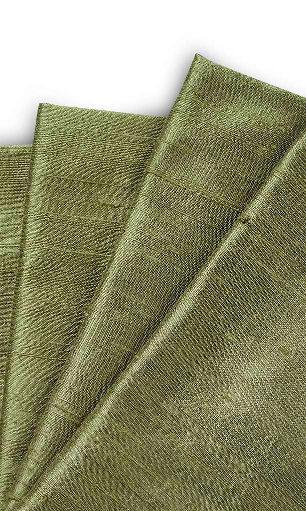 Dupioni Silk Window Treatments Fabric By the Yard (Moss Green)