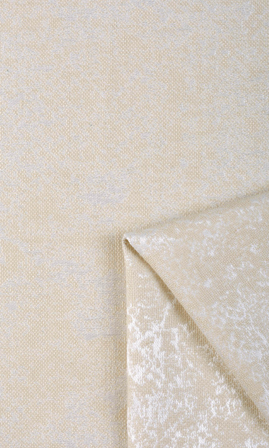 Abstract Patterned Fabric By the Yard for Curtains & Drapes (White/ Ivory/ Beige)