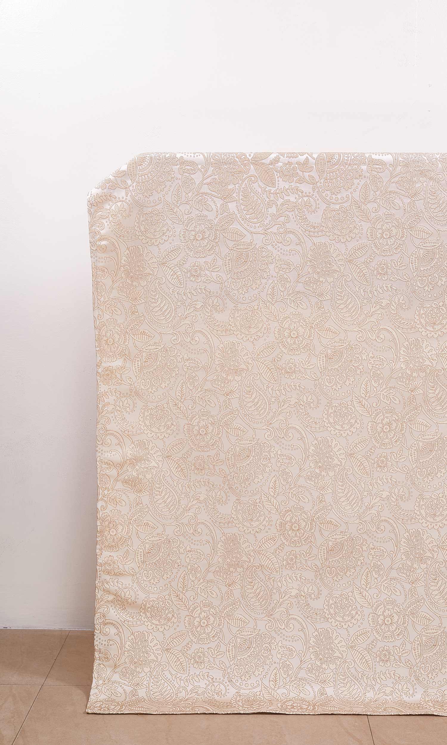 Floral Textured Window Treatments Fabric By the Yard (Cream)