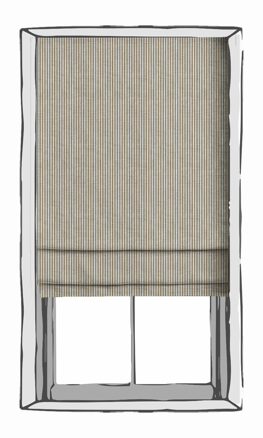 Striped Print Fabric Material By the Yard (Smoky Brown/ White)