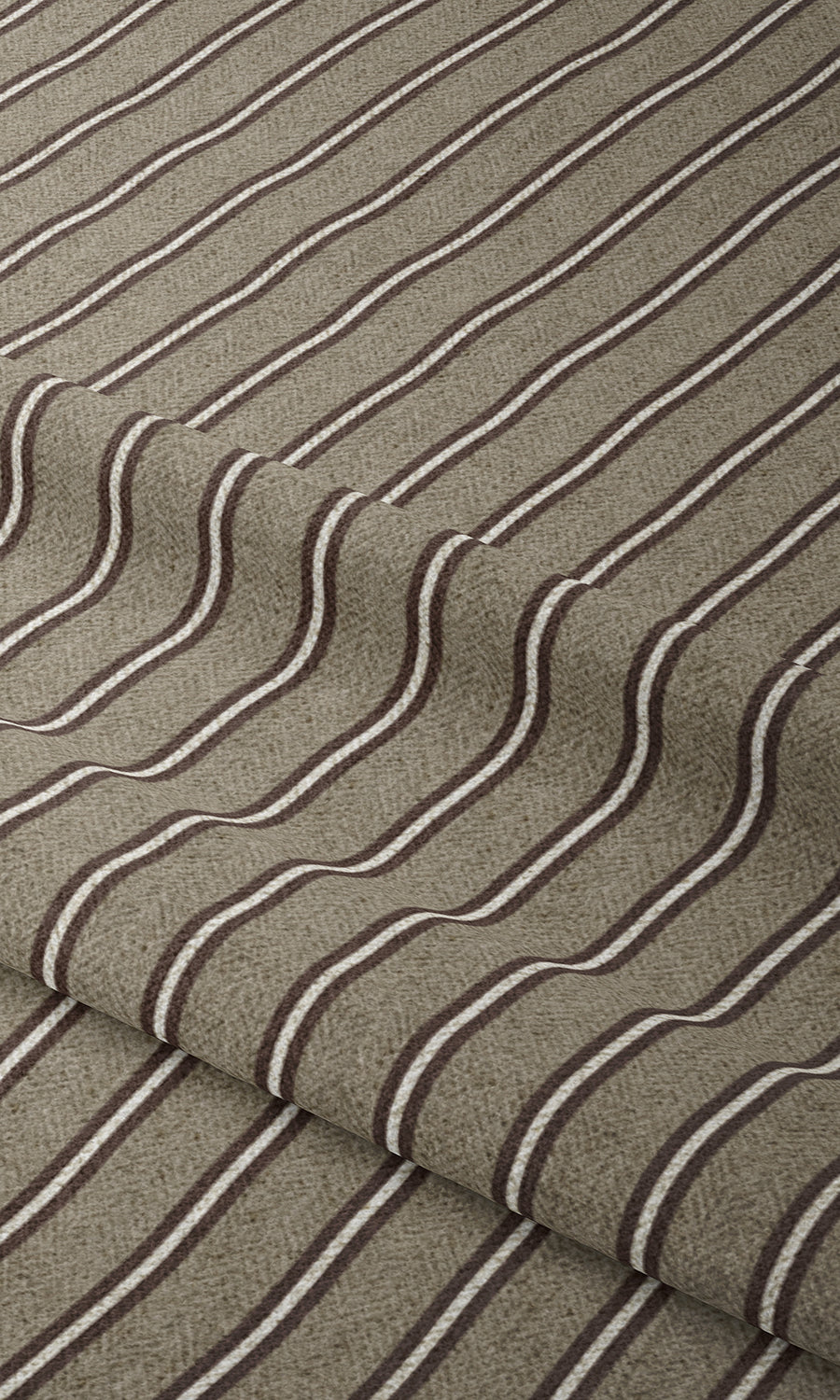 Striped Home Textile Fabric Material By the Yard (Beige & Brown)