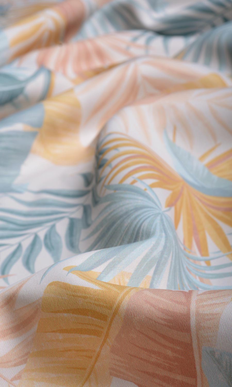 Botanical Floral Fabric Sample for Roman Blinds & Shades (Pink/ Blue/ Yellow)