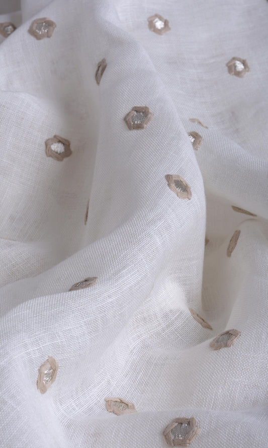 Embroidered Linen Shades (Cream/ Beige)