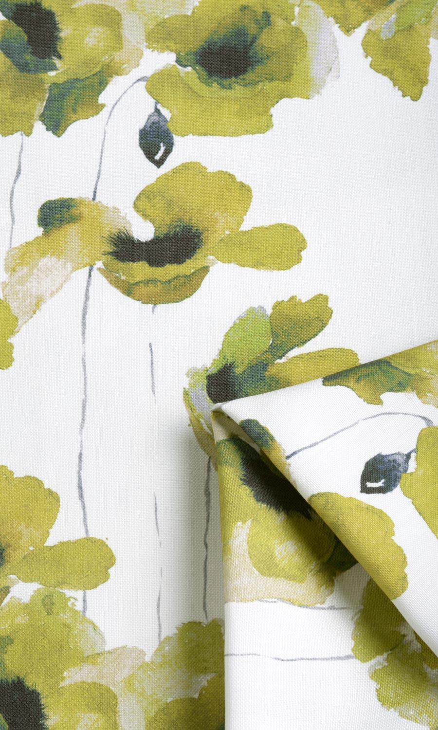 Water Lilies Floral Home Textile Fabric Material Sample (Yellow/ Green)