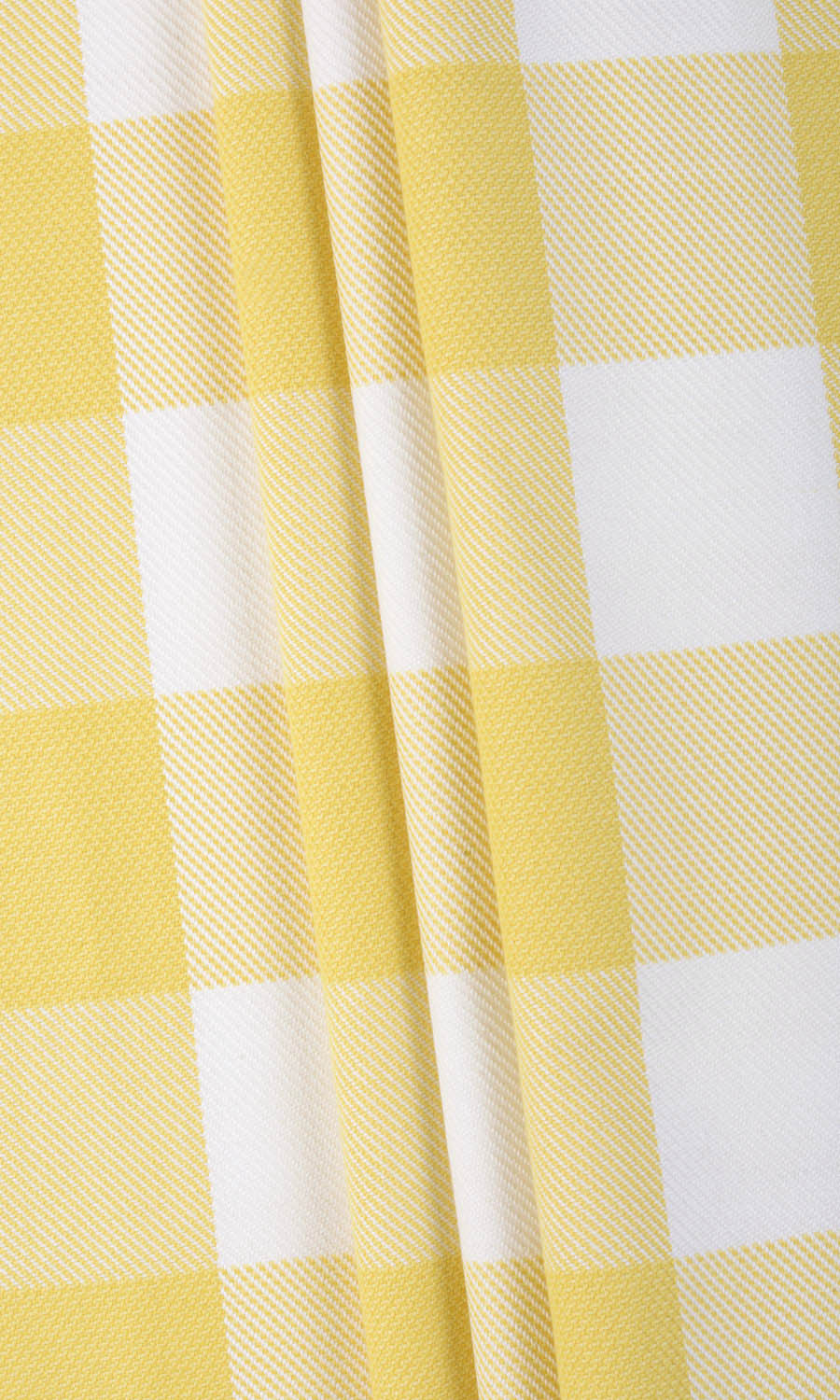 Buffalo Check Home Textile Fabric Material By the Yard (Lemon Yellow/ White)