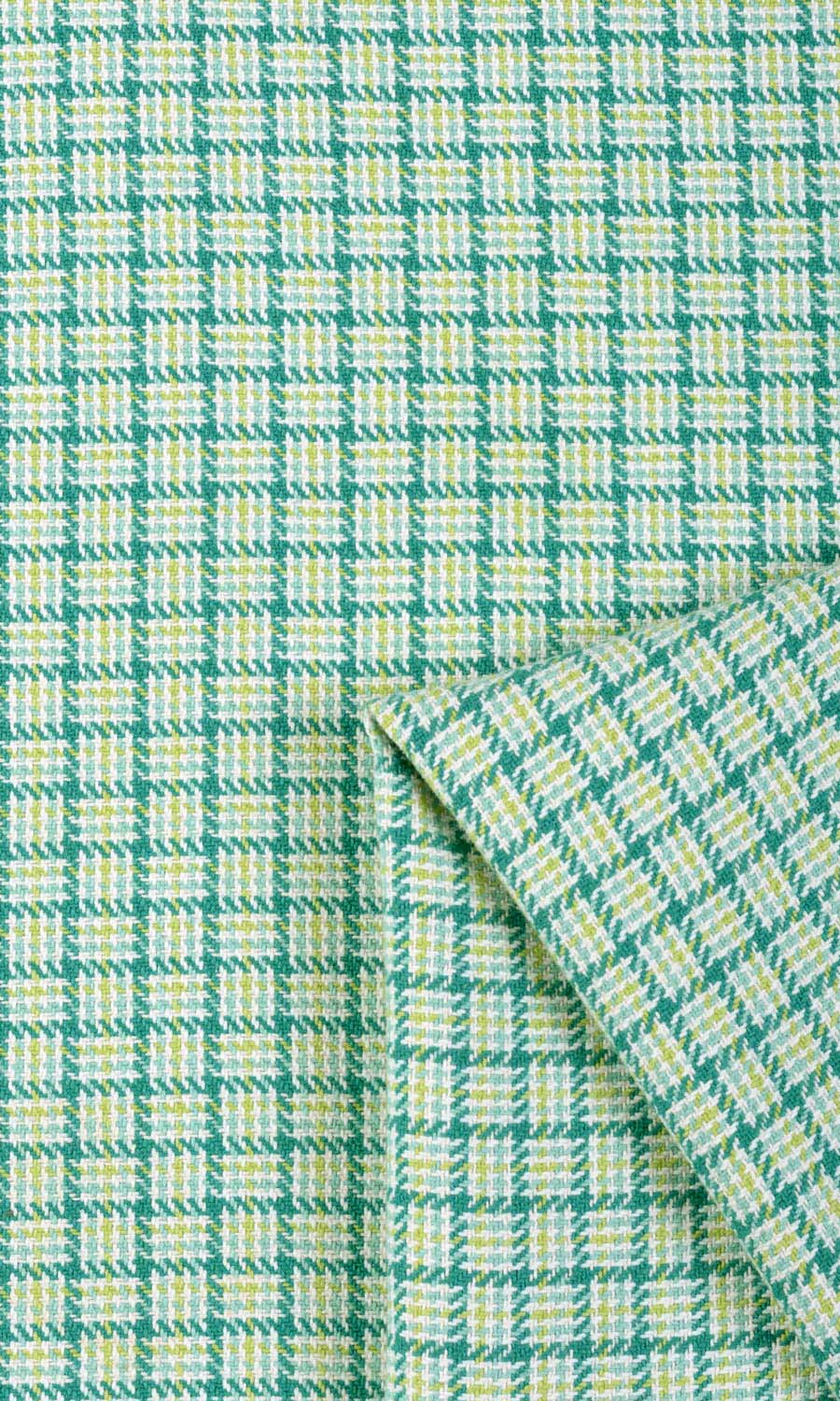 Basketweave Cotton Fabric Material By the Yard (Green/ Blue)