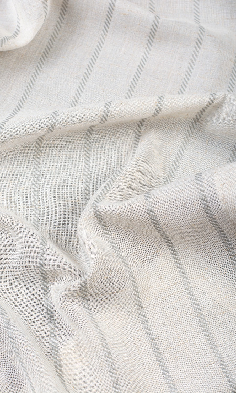 Striped Sheer Free Fabric Material Sample (Warm White/ Gray)