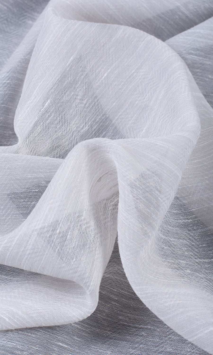 Textured Sheer Fabric By the Yard for Curtains & Drapes (Fog Gray/ White)