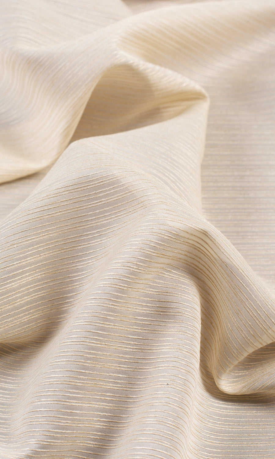 Striped Sheer Home Décor Fabric By the Yard (Champagne Beige)