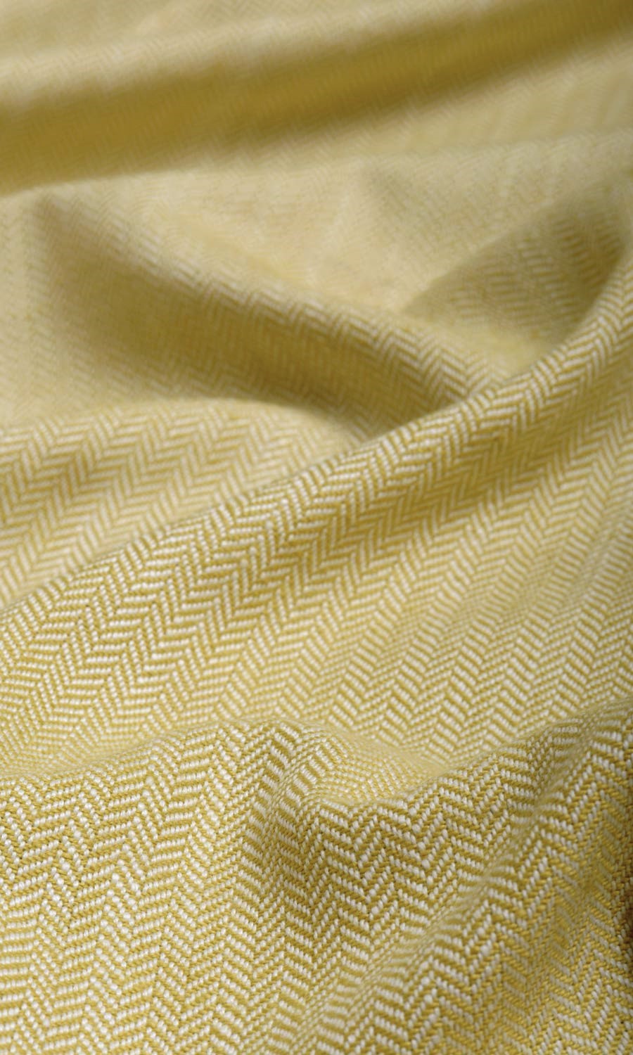 Herringbone Textured Window Treatments Fabric By the Yard (Yellow)