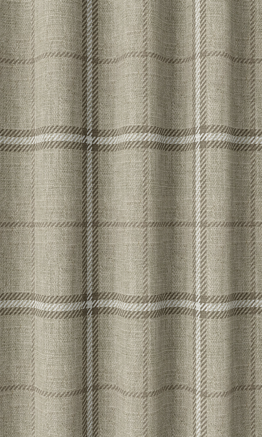 Checkered Home Décor Fabric By the Yard (Grey-Beige/ Brown)