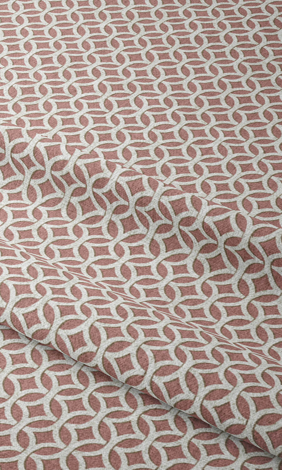 Geometric Print Home Décor Fabric By the Metre (Pink/ White)