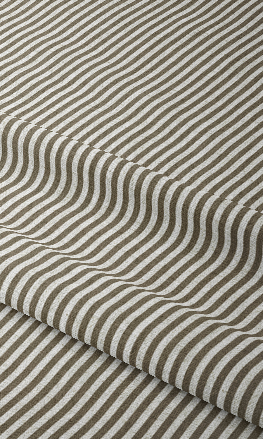 Striped Window Treatments Fabric By the Yard (Tan Brown/ White)