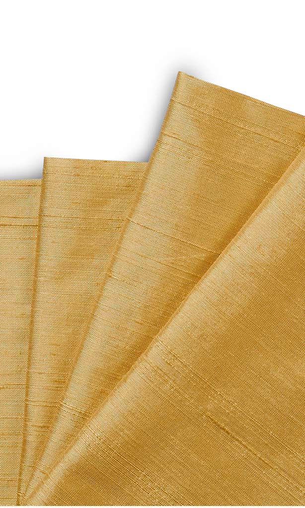 Pure Silk Window Treatments Fabric By the Yard (Golden Yellow)