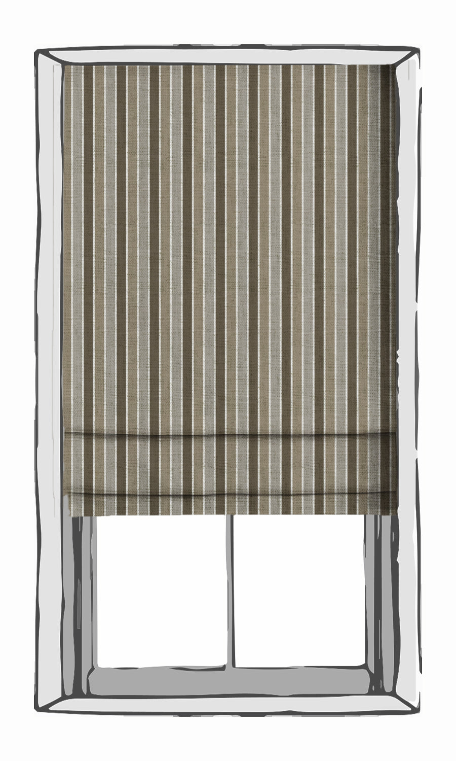 Striped Free Fabric Material Sample (Beige/ Brown/ Grey)