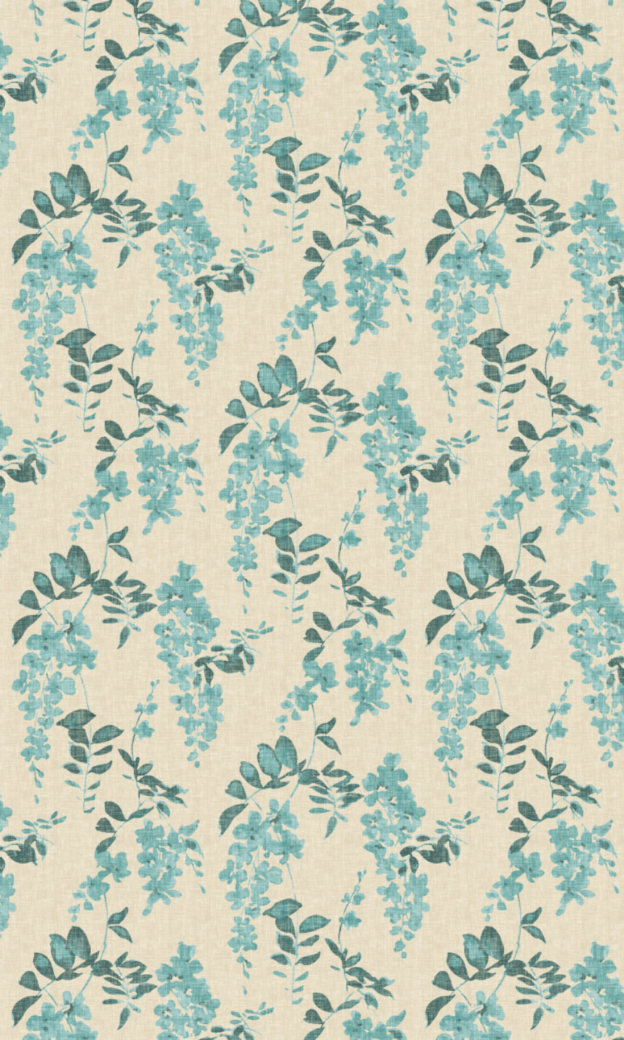 Floral Dimout Home Textile Fabric Material By the Yard (Blue/ Grey)