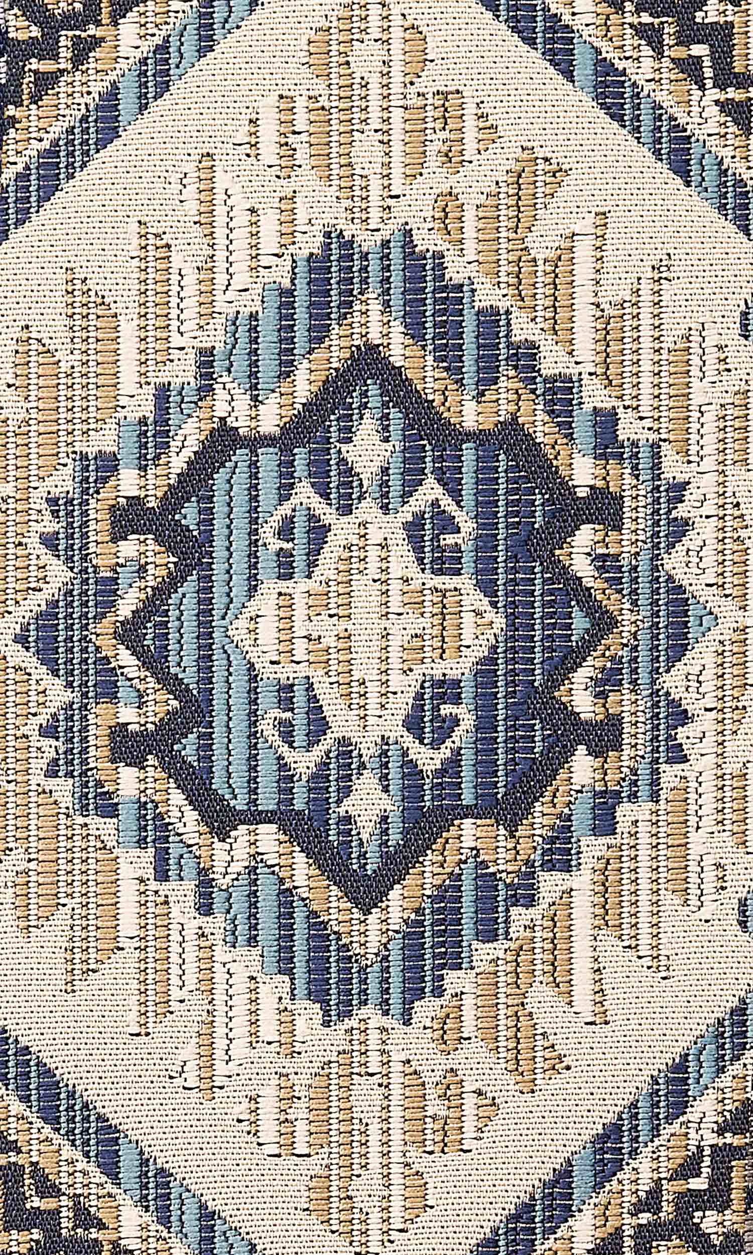 Aztec-Print Home Textile Fabric Material By the Yard (Beige/ Blue)