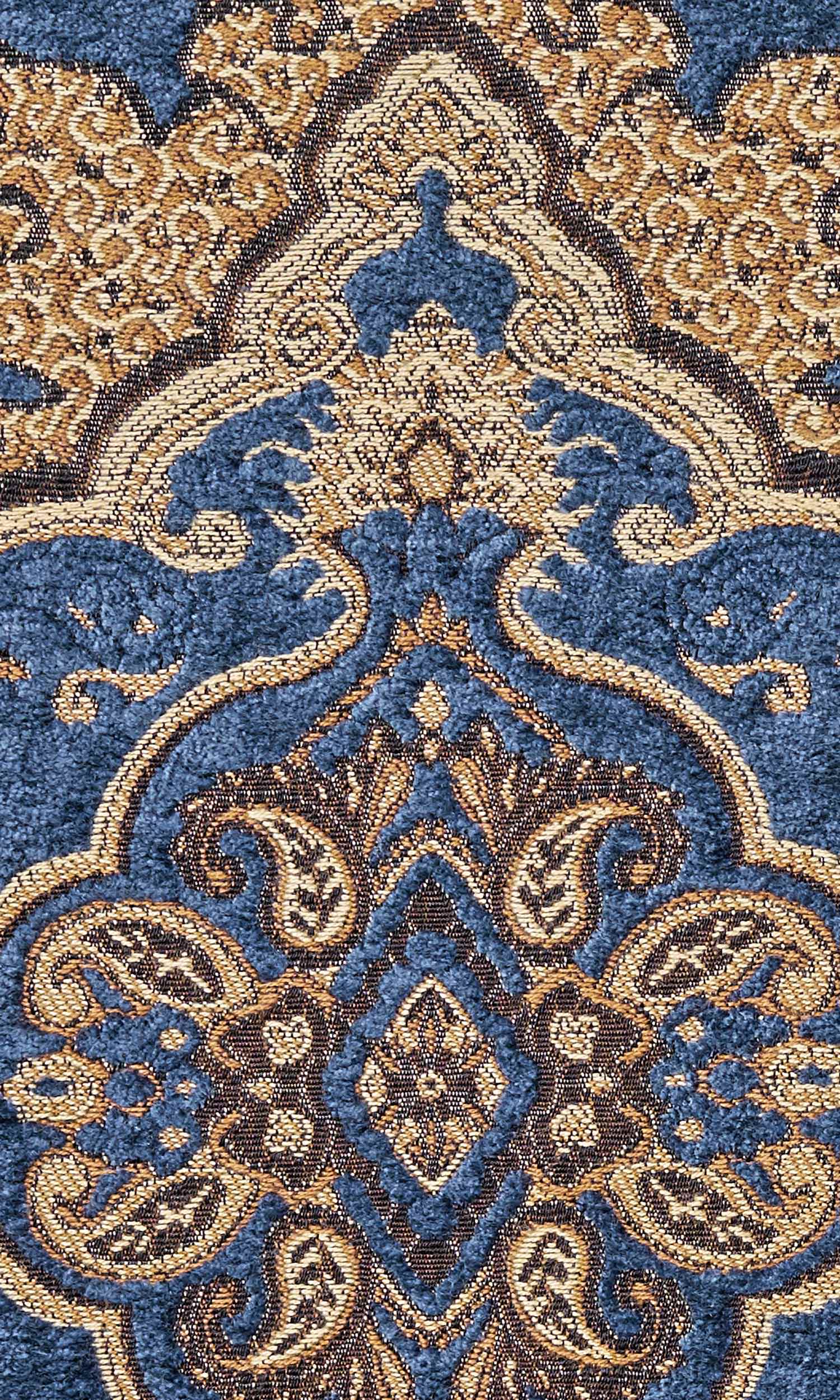 Damask Velvet Home Textile Fabric Material Sample (Beige/ Brown/ Blue)