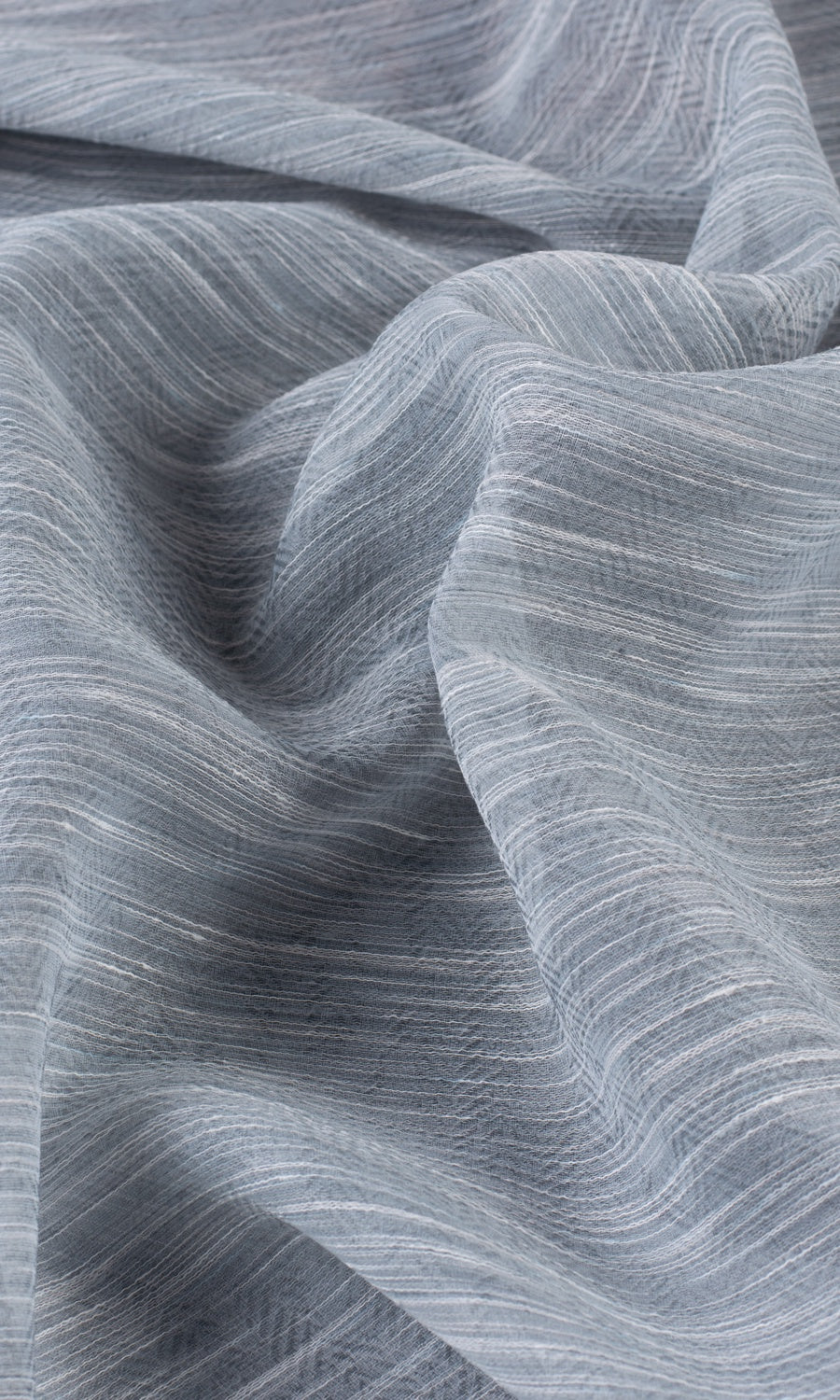 Textured Sheer Window Treatments Fabric Sample (Grey/ Blue)