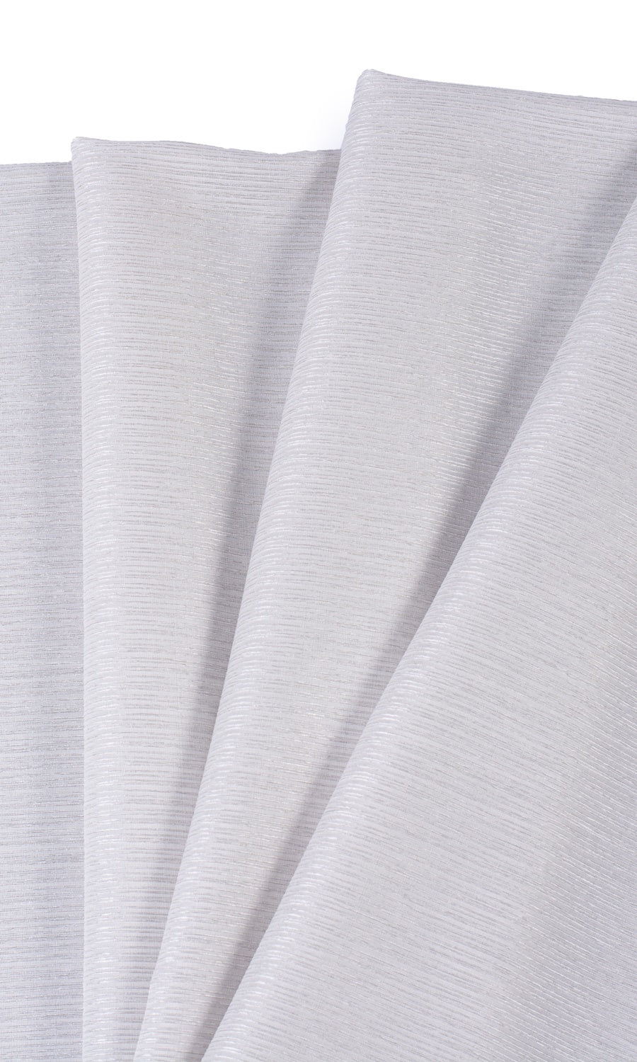 Striped Semi-Sheer Free Fabric Material Sample (Silver Grey)