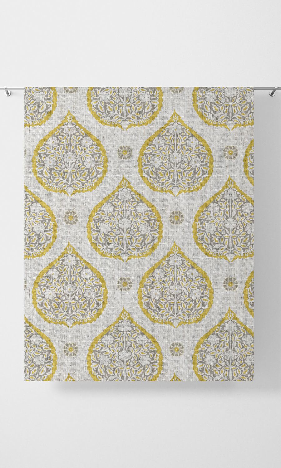 Paisley Home Décor Fabric By the Yard (Yellow/ Gray)