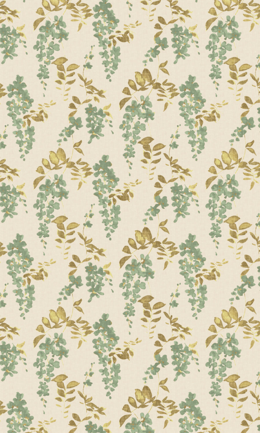 Dimout Floral Home Textile Fabric Material By the Yard (Green/ Grey)