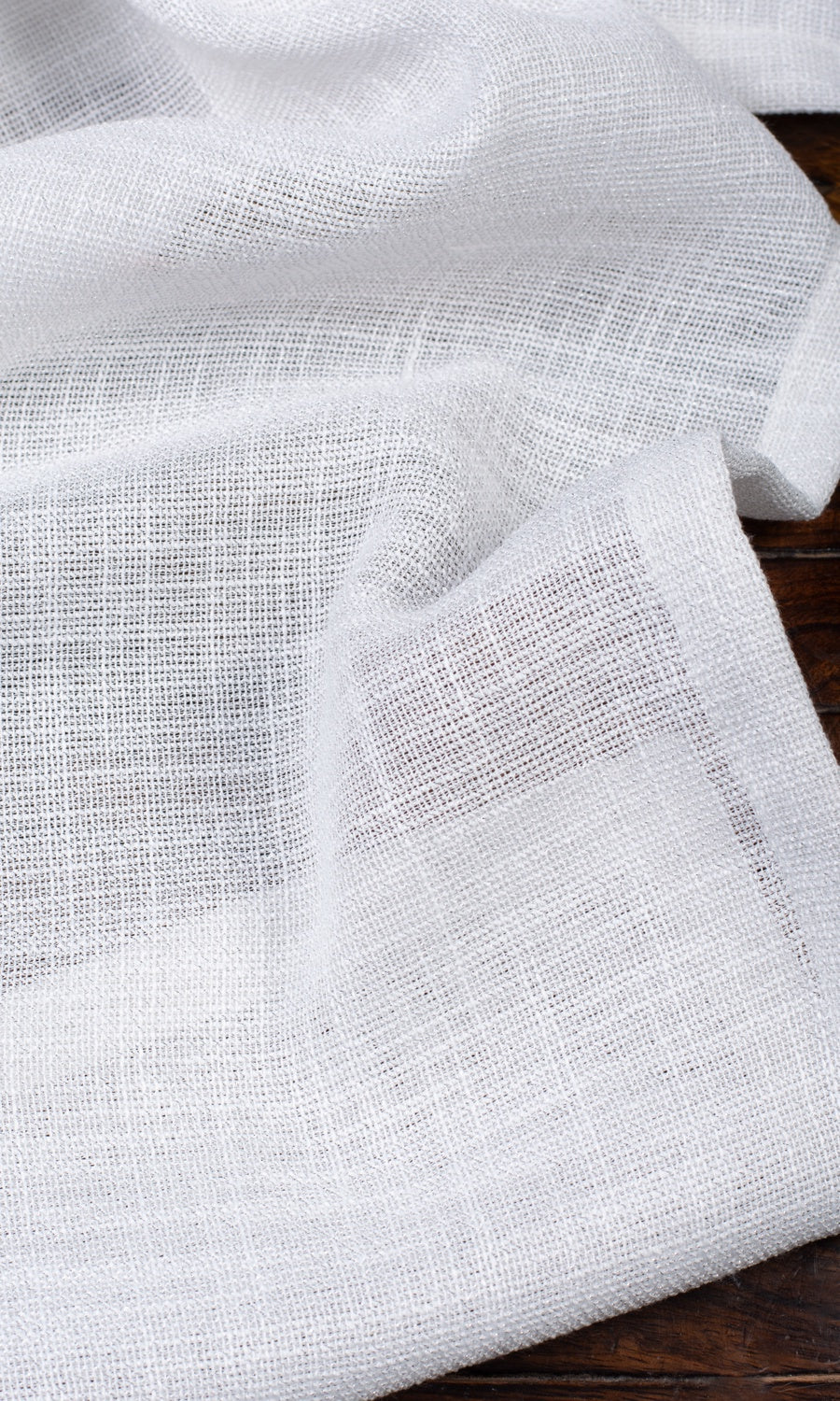 Textured Sheer Home Décor Fabric By the Yard (Porcelain White)