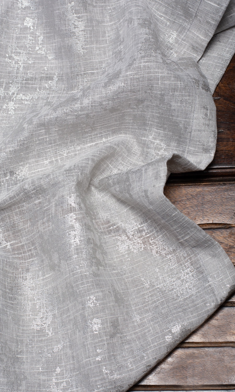 Semi-Sheer Fabric Sample for Roman Blinds & Shades (Gray/ Silver)