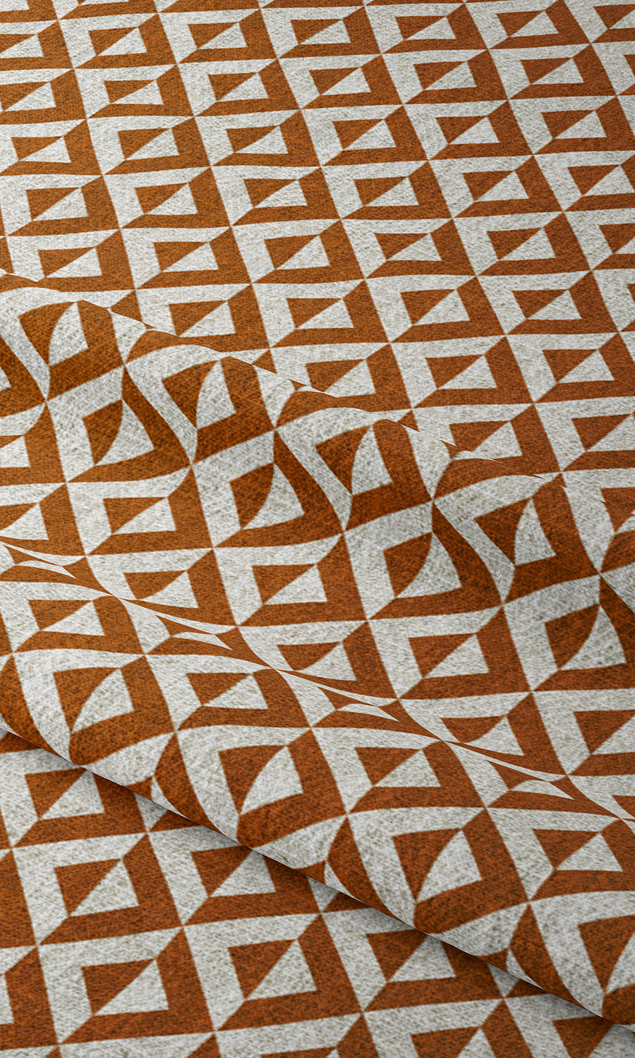 Geo Print Window Treatments Fabric Sample (Orange/ White)