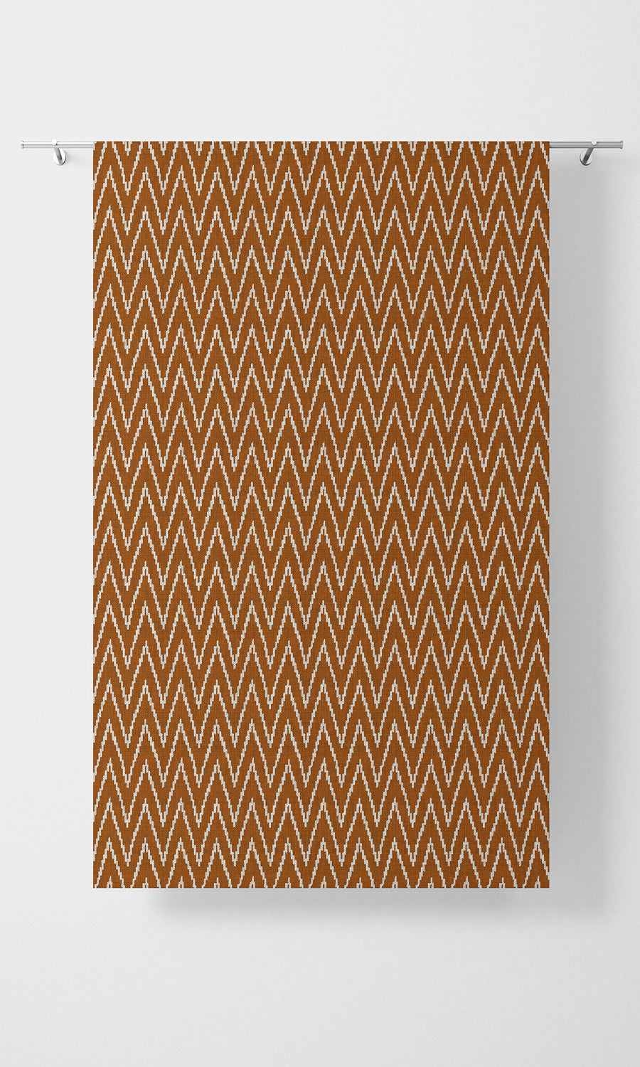 Chevron Print Home Textile Fabric Material By the Metre (Orange/ White)