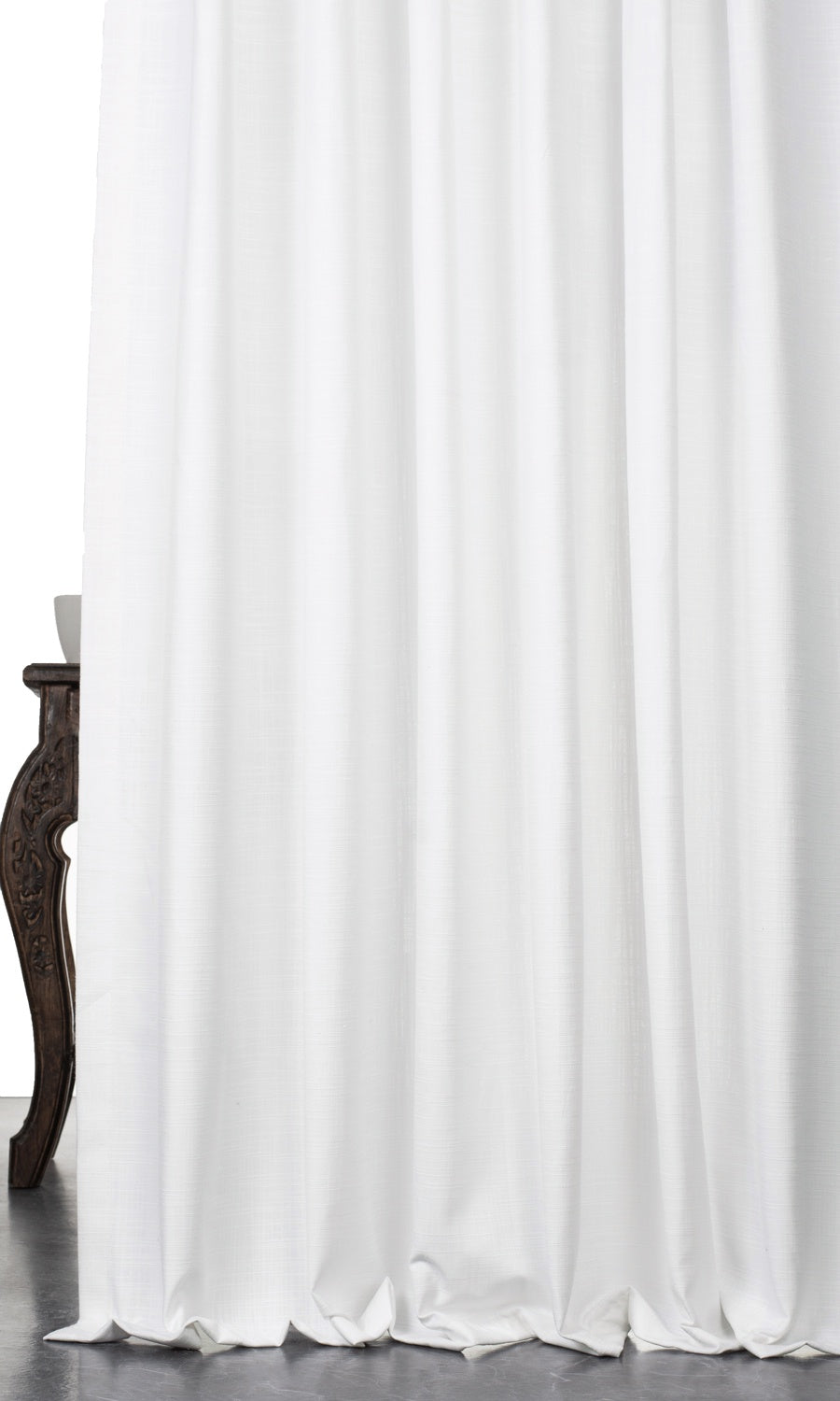 Linen-Texture Window Treatments Fabric Sample (White)