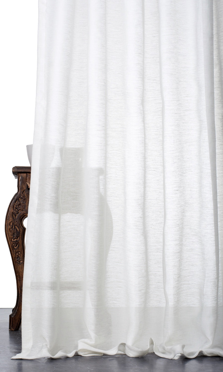 Plain Sheer Free Fabric Material Sample (White)