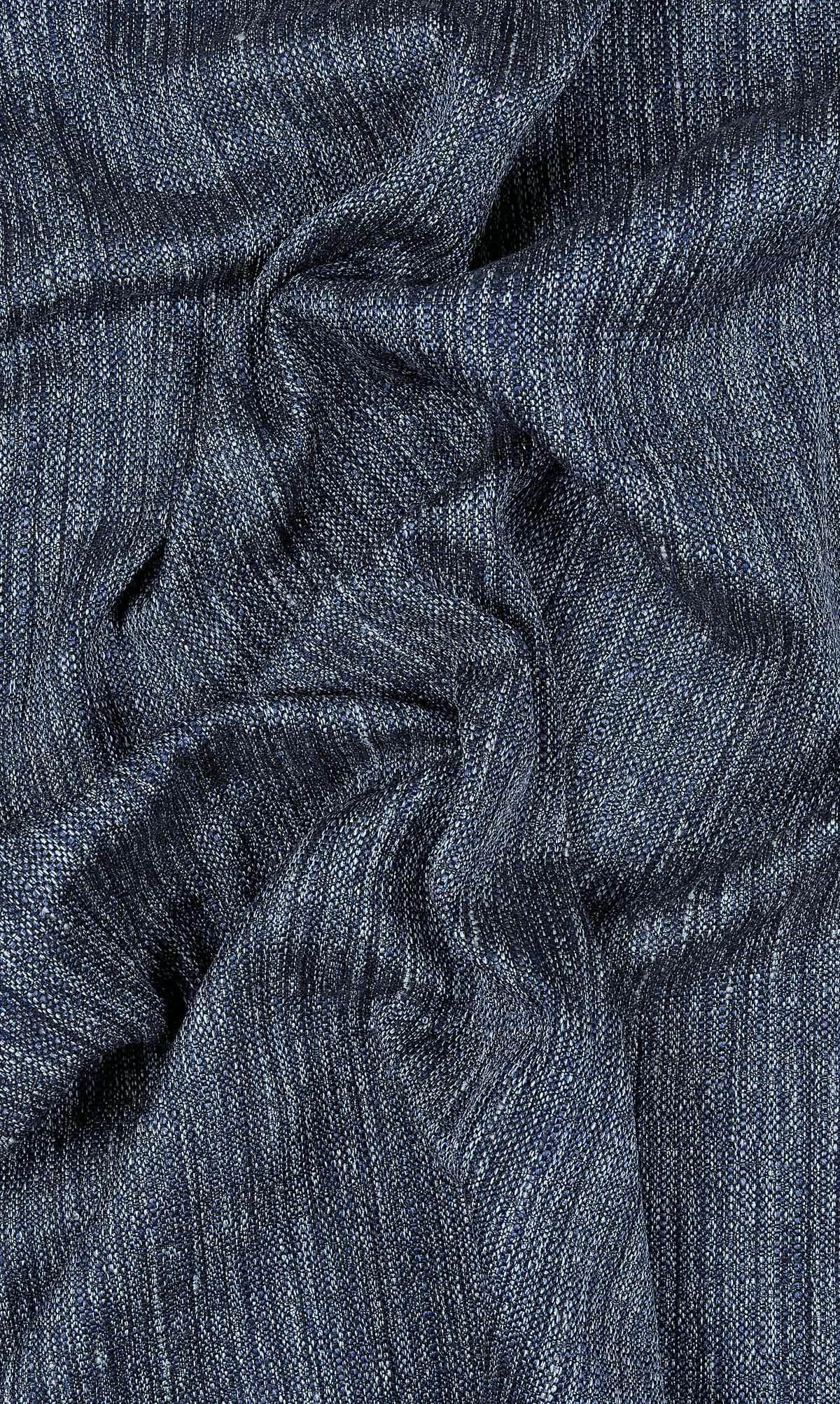 Textured Window Treatments Fabric By the Yard (Navy Blue)