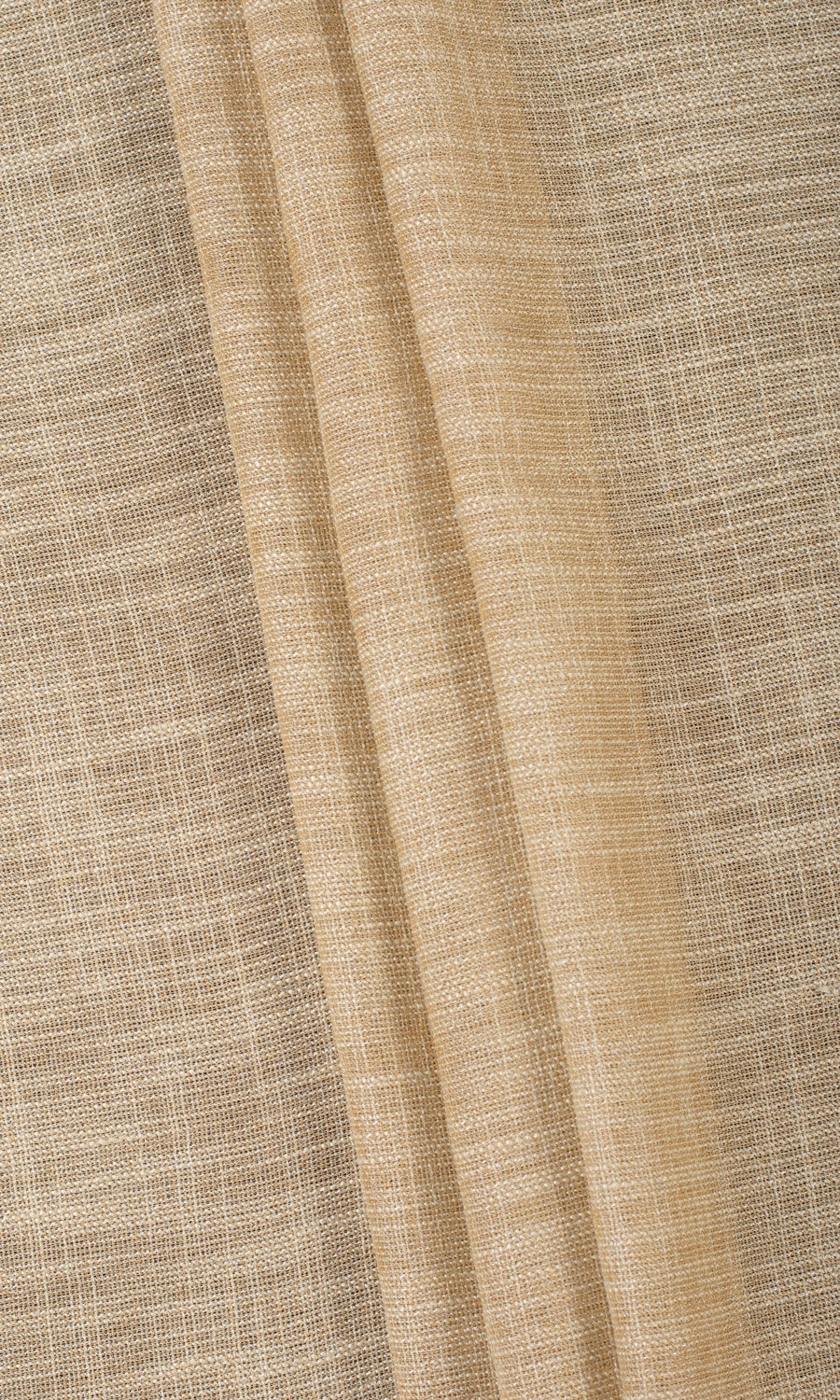 Textured Sheer Home Textile Fabric Material By the Yard (Mustard Beige)