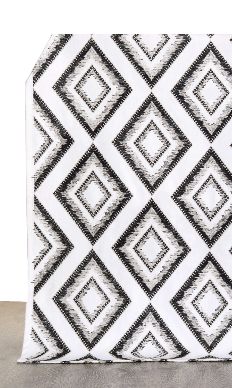 Geometric Patterned Home Décor Fabric By the Yard (White/ Black)