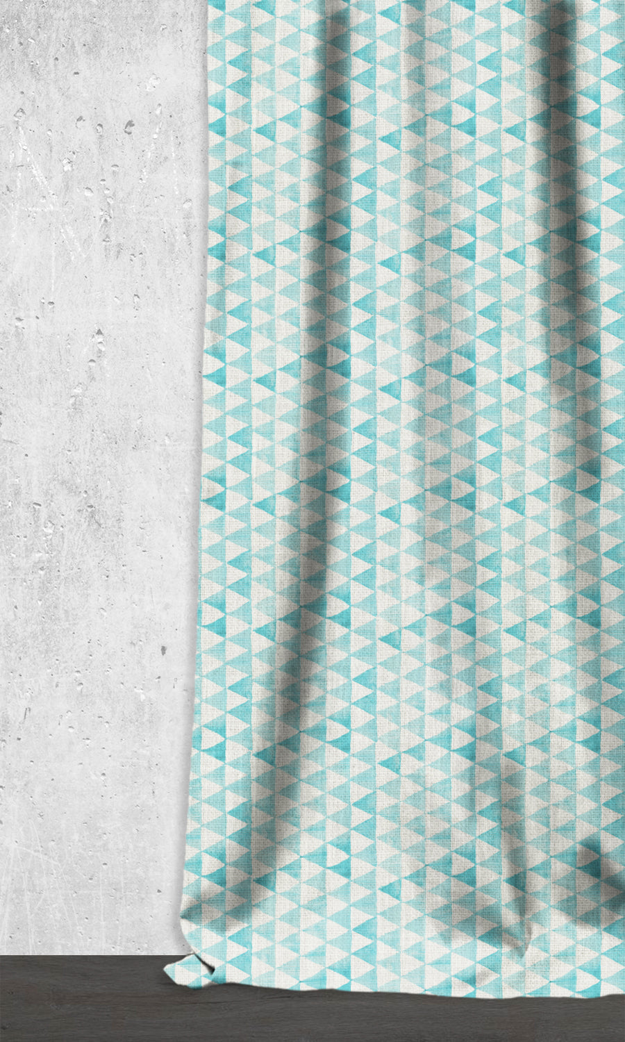 Triagonal Print Home Décor Fabric Sample (Eggshell White/ Blue)