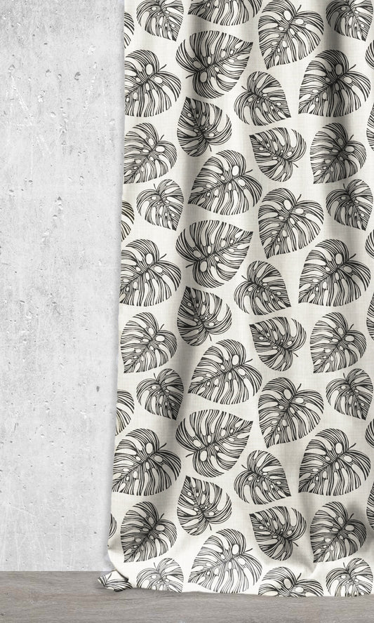 Botanical Print Blinds (Black/ Milky White)