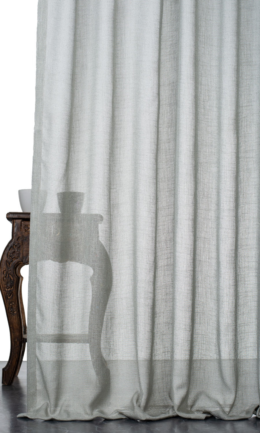 Textured Sheer Home Décor Fabric By the Yard (Pewter Gray)