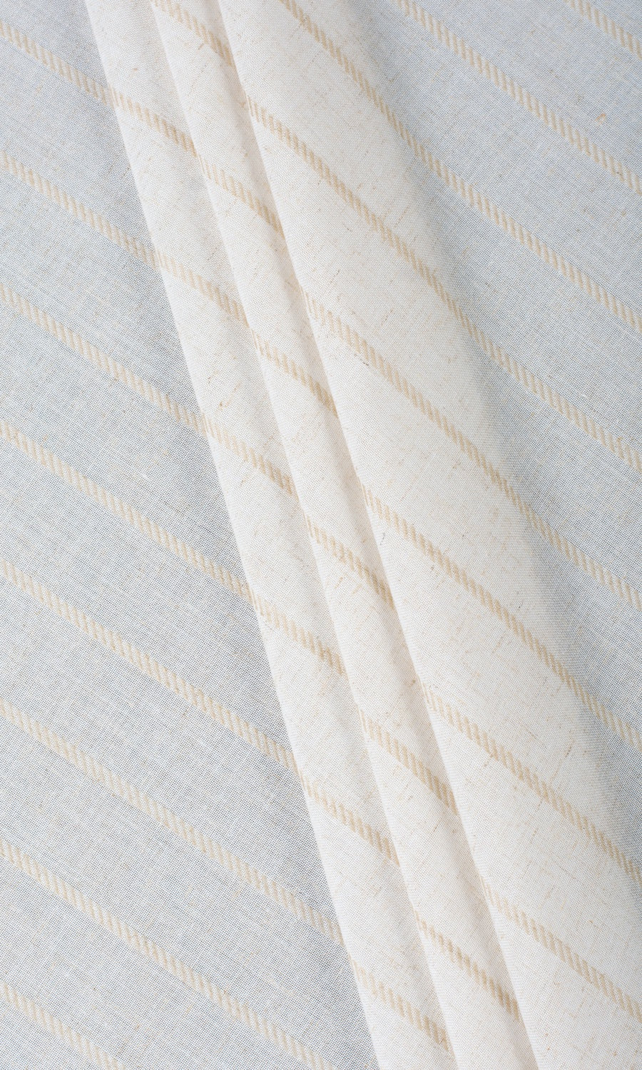 Striped Sheer Linen Blend Window Treatments Fabric Sample (White/ Beige)