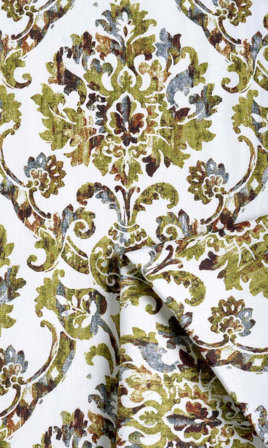 Damask Print Home Textile Fabric Material By the Yard (Yellow/ Green/ Brown)