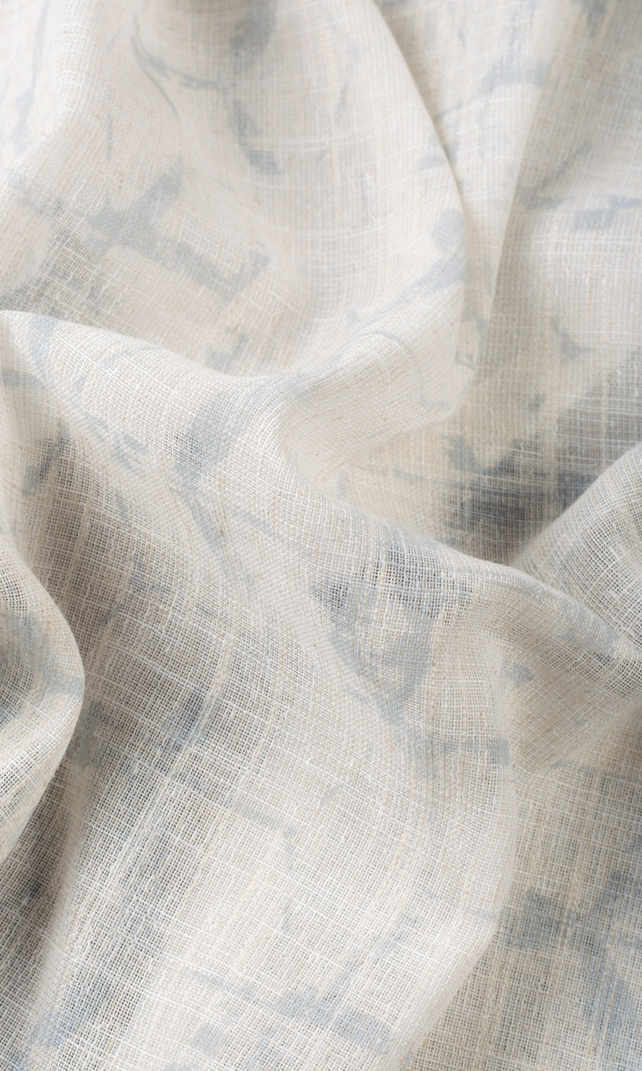 Self-Patterned Sheer Home Textile Fabric Material Sample (Cream/ Grey)