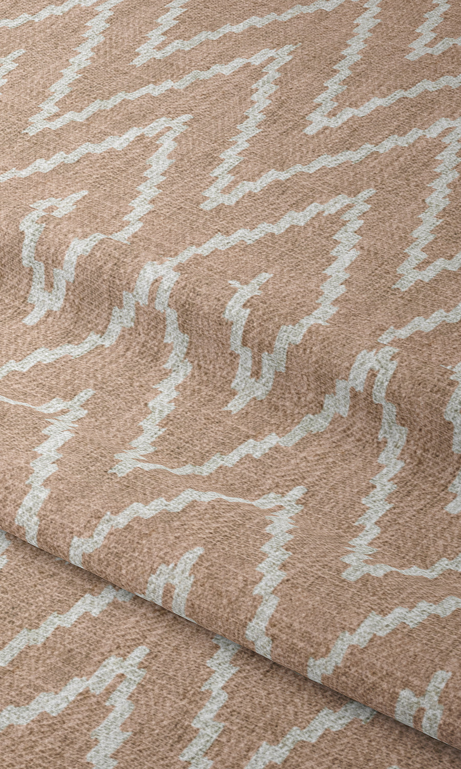 Chevron Print Window Treatments Fabric By the Metre (Blush Pink/ White)