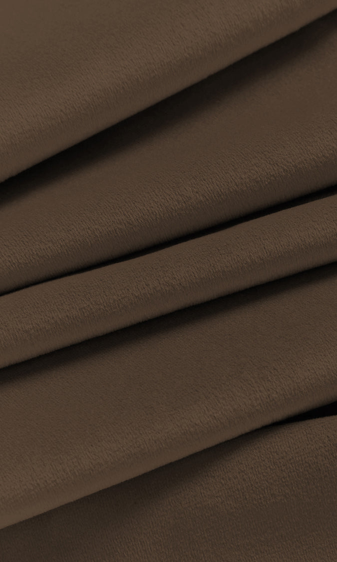 Velvet Home Décor Fabric By the Yard (Deep Coffee Brown)