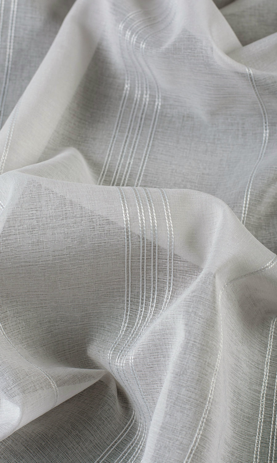 Striped Sheer Home Décor Fabric By the Yard (Grey)