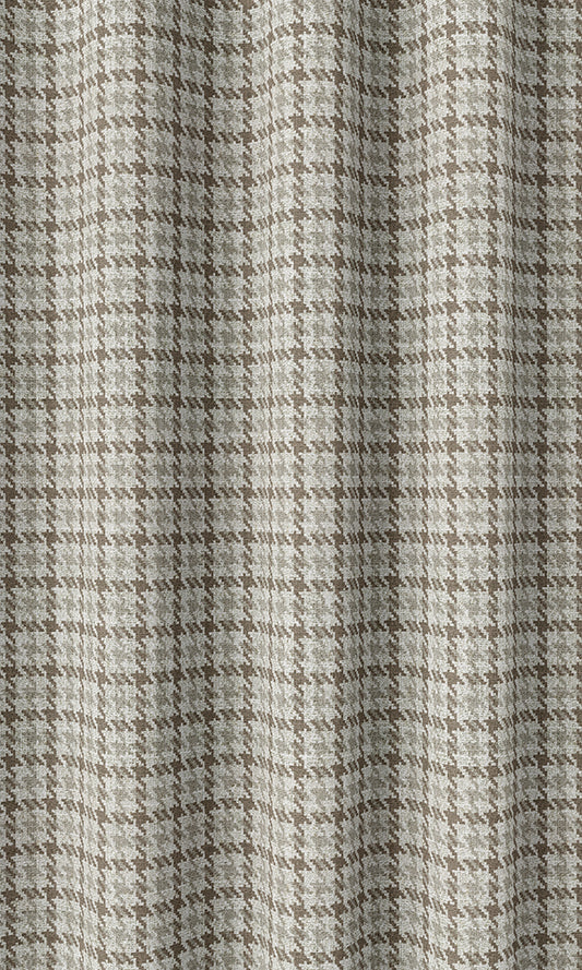 Houndstooth Print Roman Blinds (Gray/ Brown)