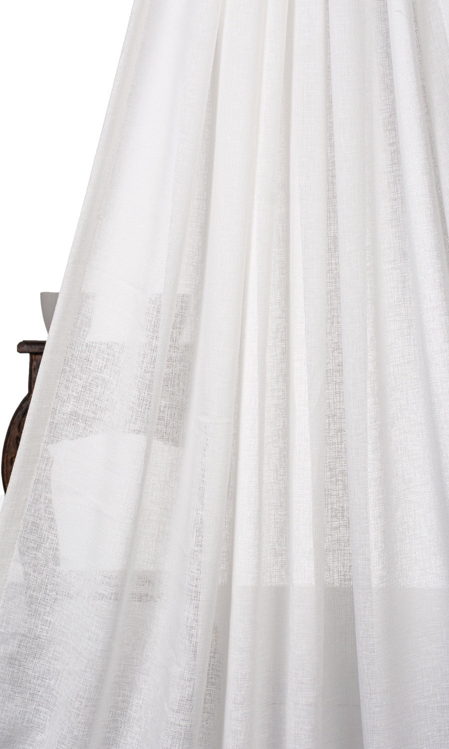 Plain Sheer Free Fabric Material Sample (White)