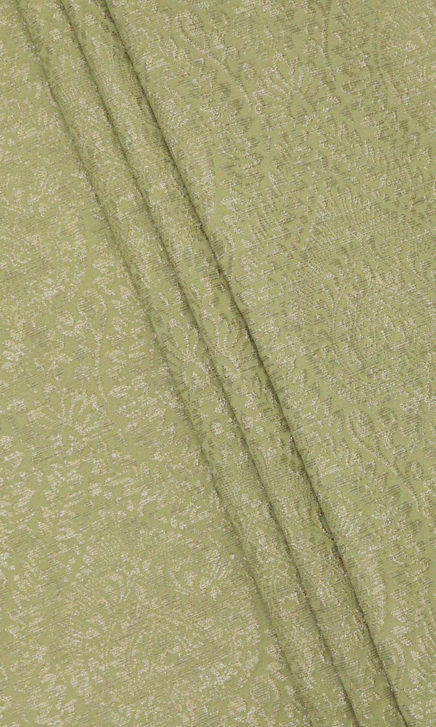 Textured Floral Free Fabric Material Sample (Green)