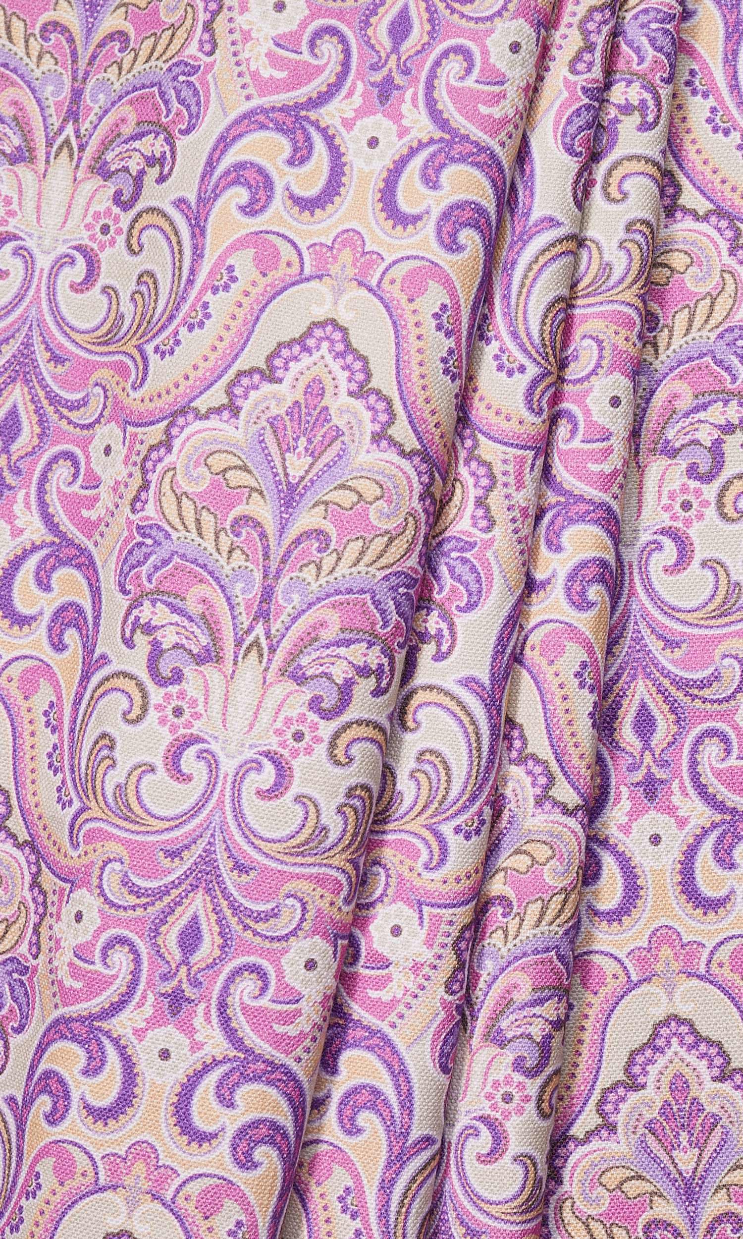 Fleur De Lis Print Window Treatments Fabric By the Yard (Pink/ Purple)